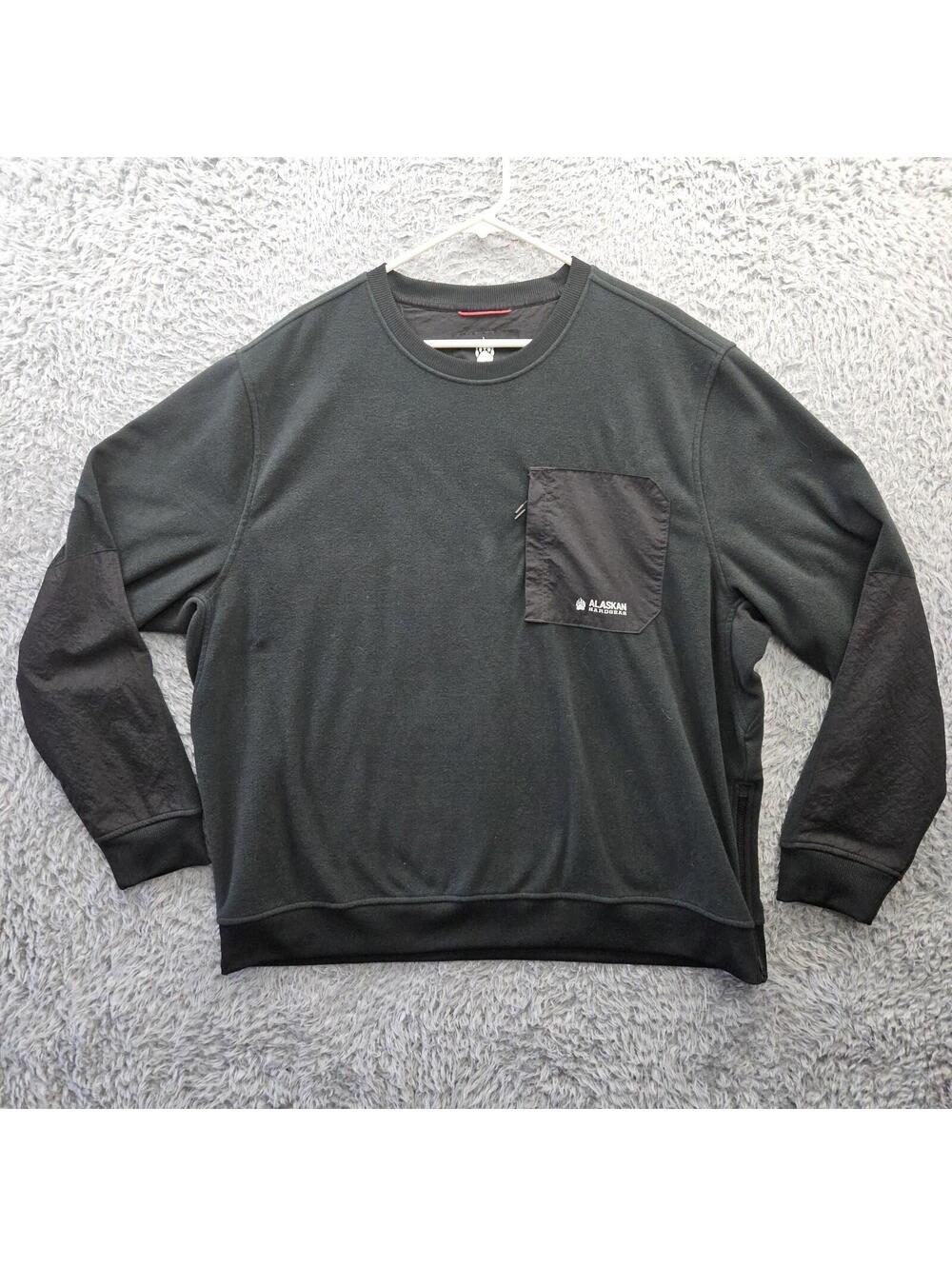 DULUTH AKHG Alaskan HardGear Fleece Jersey Sweatshirt 2XL Pullover Elbow Patch